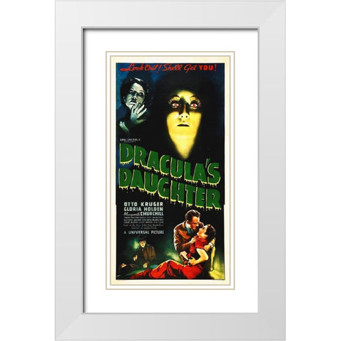 Draculas Daughter, 1936 White Modern Wood Framed Art Print with Double Matting by Hollywood Photo Archive