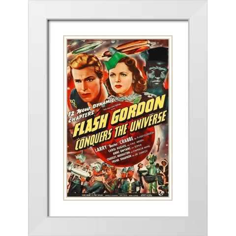 Flash Gordon Conquers the Universe White Modern Wood Framed Art Print with Double Matting by Hollywood Photo Archive