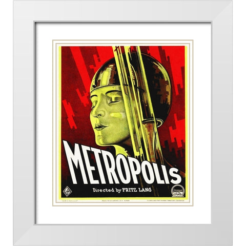 Metropolis 1927 White Modern Wood Framed Art Print with Double Matting by Hollywood Photo Archive