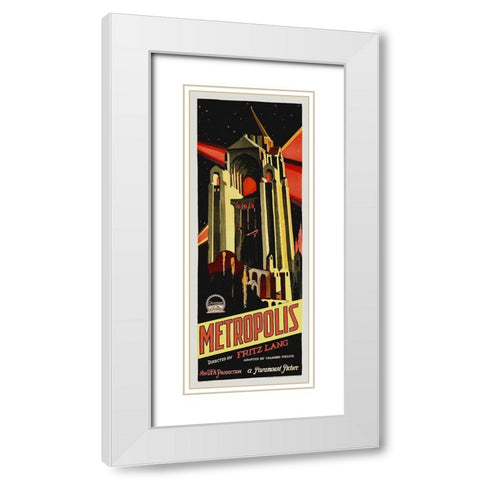 Metropolis White Modern Wood Framed Art Print with Double Matting by Hollywood Photo Archive