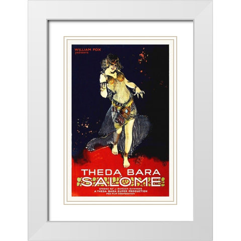 Salome - Theda Bara White Modern Wood Framed Art Print with Double Matting by Hollywood Photo Archive