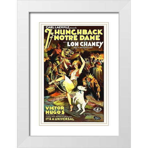 The Hunchback of Notre Dame White Modern Wood Framed Art Print with Double Matting by Hollywood Photo Archive