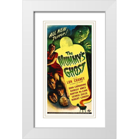 The Mummys Ghost White Modern Wood Framed Art Print with Double Matting by Hollywood Photo Archive