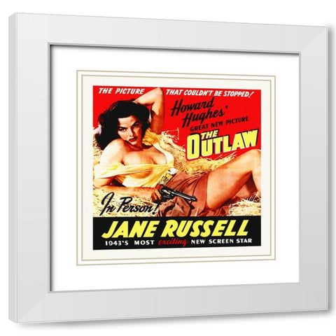 The Outlaw White Modern Wood Framed Art Print with Double Matting by Hollywood Photo Archive