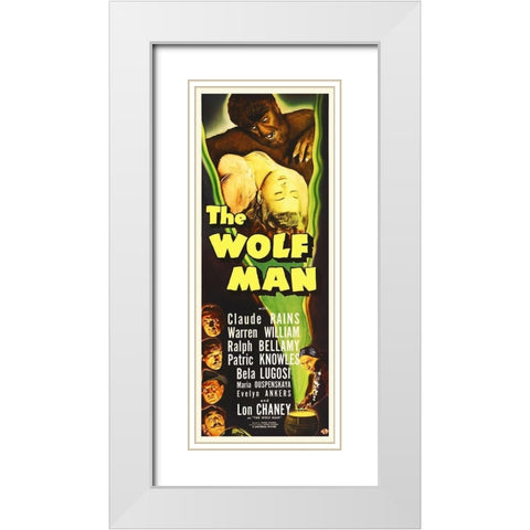 The Wolfman White Modern Wood Framed Art Print with Double Matting by Hollywood Photo Archive