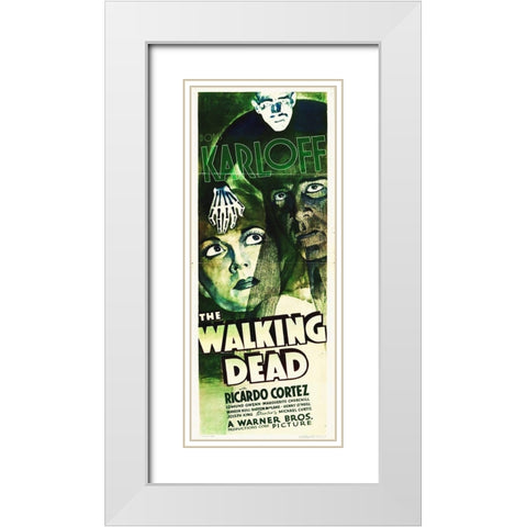 Walking Dead Insert, 1936 White Modern Wood Framed Art Print with Double Matting by Hollywood Photo Archive