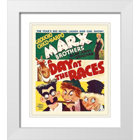 Marx Brothers - A Day at the Races 03 White Modern Wood Framed Art Print with Double Matting by Hollywood Photo Archive