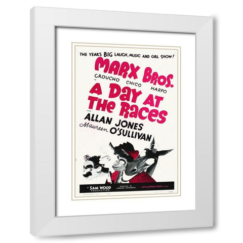 Marx Brothers - A Day at the Races 09 White Modern Wood Framed Art Print with Double Matting by Hollywood Photo Archive