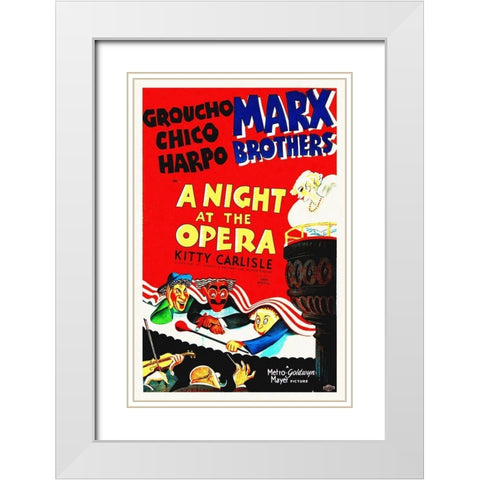 Marx Brothers - A Night at the Opera 02 White Modern Wood Framed Art Print with Double Matting by Hollywood Photo Archive