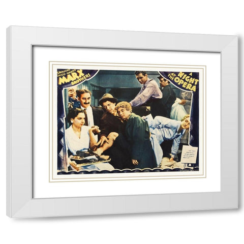 Marx Brothers - A Night at the Opera 03 White Modern Wood Framed Art Print with Double Matting by Hollywood Photo Archive