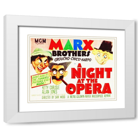 Marx Brothers - A Night at the Opera 05 White Modern Wood Framed Art Print with Double Matting by Hollywood Photo Archive