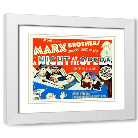 Marx Brothers - A Night at the Opera 06 White Modern Wood Framed Art Print with Double Matting by Hollywood Photo Archive