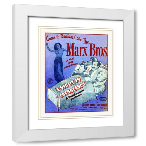 Marx Brothers - A Night in Casablanca 01 White Modern Wood Framed Art Print with Double Matting by Hollywood Photo Archive