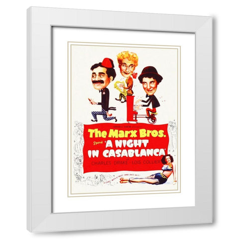 Marx Brothers - A Night in Casablanca 02 White Modern Wood Framed Art Print with Double Matting by Hollywood Photo Archive
