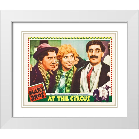Marx Brothers - At the Circus 01 White Modern Wood Framed Art Print with Double Matting by Hollywood Photo Archive