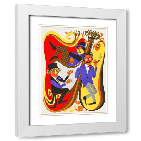 Marx Brothers - Cartoon - Zany White Modern Wood Framed Art Print with Double Matting by Hollywood Photo Archive