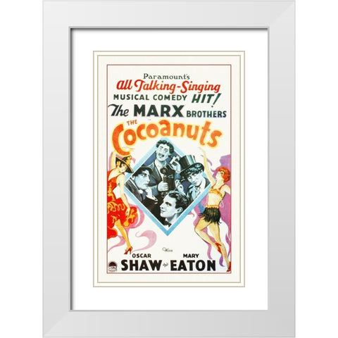 Marx Brothers - Cocoanuts 05 White Modern Wood Framed Art Print with Double Matting by Hollywood Photo Archive