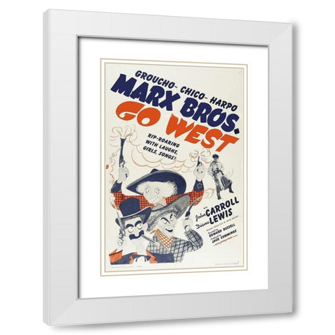 Marx Brothers - Go West 01 White Modern Wood Framed Art Print with Double Matting by Hollywood Photo Archive