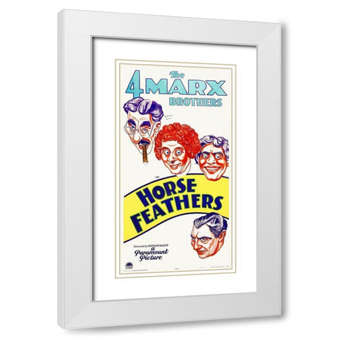 Marx Brothers - Horse Feathers 02 White Modern Wood Framed Art Print with Double Matting by Hollywood Photo Archive