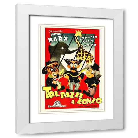 Marx Brothers - Italian - At the Circus 01 White Modern Wood Framed Art Print with Double Matting by Hollywood Photo Archive