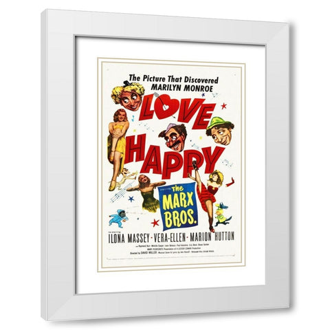Marx Brothers - Love Happy 01 White Modern Wood Framed Art Print with Double Matting by Hollywood Photo Archive