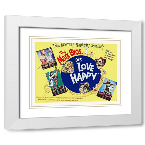 Marx Brothers - Love Happy 02 White Modern Wood Framed Art Print with Double Matting by Hollywood Photo Archive