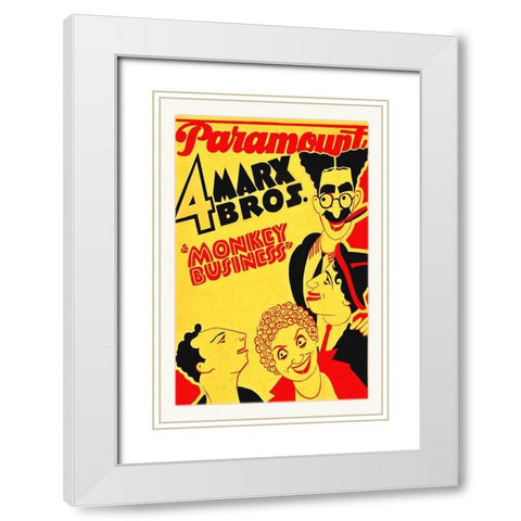 Marx Brothers - Monkey Business 01 White Modern Wood Framed Art Print with Double Matting by Hollywood Photo Archive