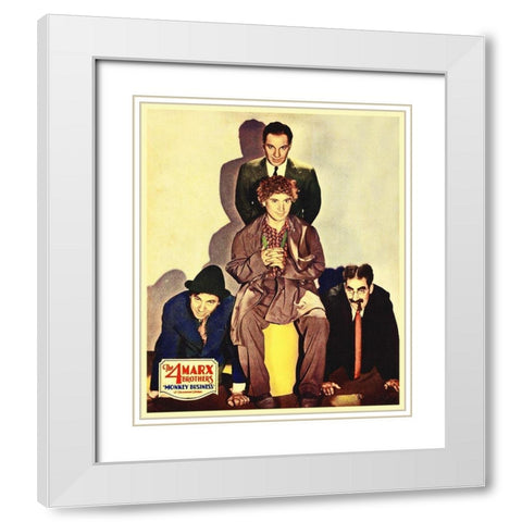 Marx Brothers - Monkey Business 02 White Modern Wood Framed Art Print with Double Matting by Hollywood Photo Archive