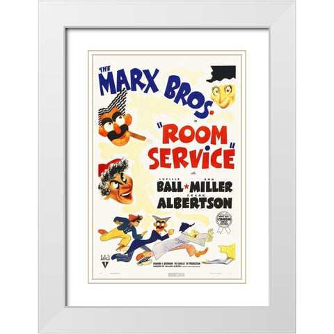 Marx Brothers - Room Service 04 White Modern Wood Framed Art Print with Double Matting by Hollywood Photo Archive