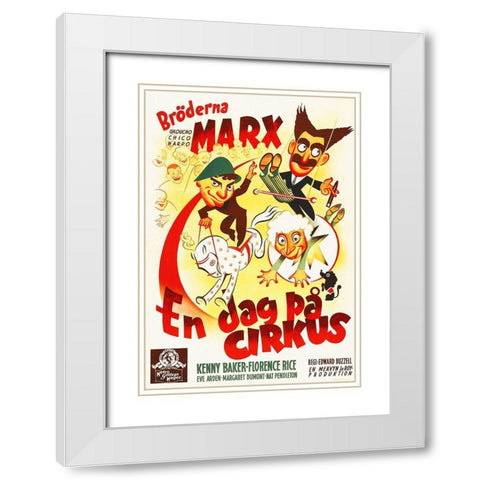 Marx Brothers - Swedish - At the Circus 01 White Modern Wood Framed Art Print with Double Matting by Hollywood Photo Archive