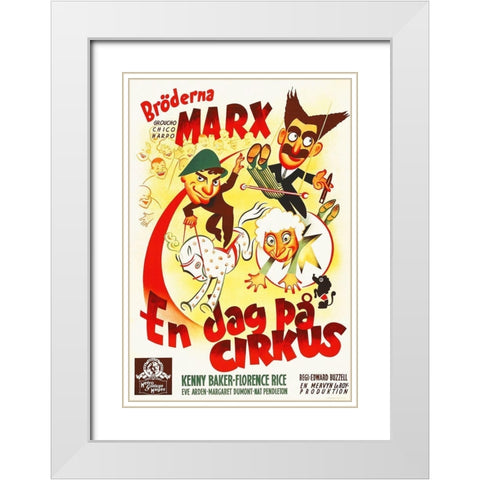 Marx Brothers - Swedish - At the Circus 01 White Modern Wood Framed Art Print with Double Matting by Hollywood Photo Archive