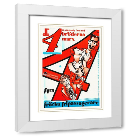 Marx Brothers - Swedish - Monkey Business 01 White Modern Wood Framed Art Print with Double Matting by Hollywood Photo Archive