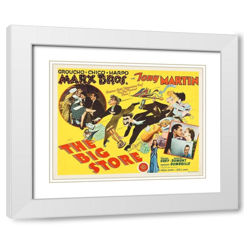 Marx Brothers - The Big Store 01 White Modern Wood Framed Art Print with Double Matting by Hollywood Photo Archive