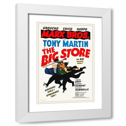 Marx Brothers - The Big Store 02 White Modern Wood Framed Art Print with Double Matting by Hollywood Photo Archive