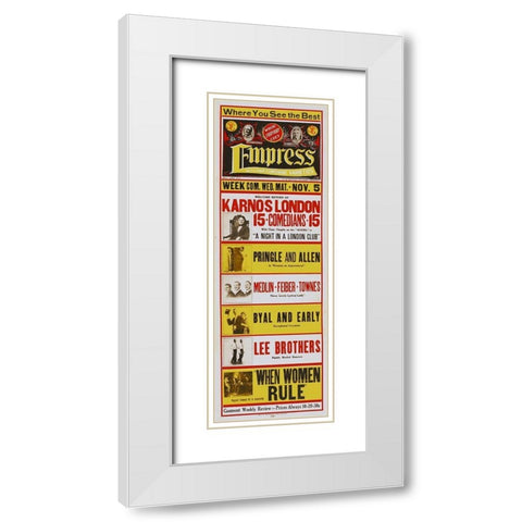 Charlie Chaplin - Early Vaudville at The Empress White Modern Wood Framed Art Print with Double Matting by Hollywood Photo Archive