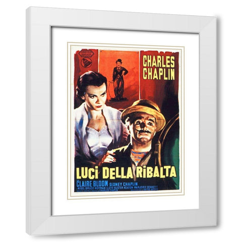 Charlie Chaplin - Italian - Limelight, 1952 White Modern Wood Framed Art Print with Double Matting by Hollywood Photo Archive