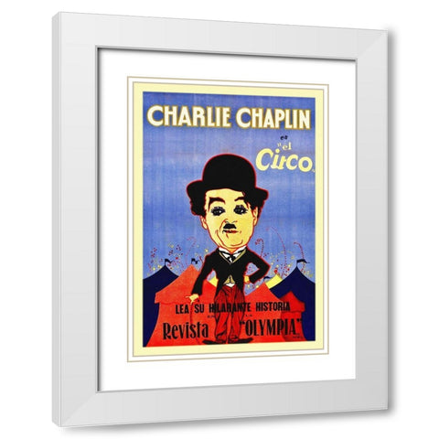 Charlie Chaplin - Spanish - Circus, 1928 White Modern Wood Framed Art Print with Double Matting by Hollywood Photo Archive