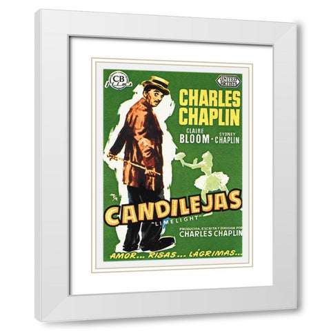 Charlie Chaplin - Spanish - Limelight, 1952 White Modern Wood Framed Art Print with Double Matting by Hollywood Photo Archive