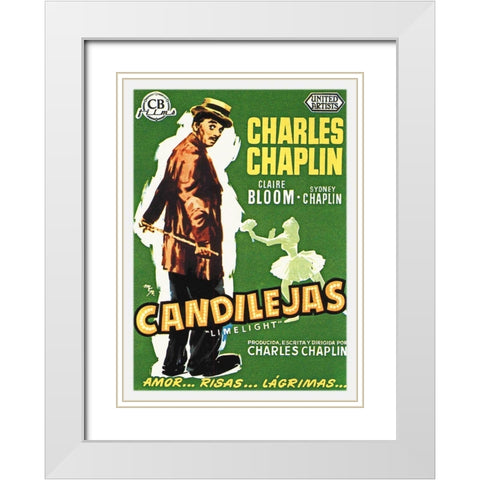 Charlie Chaplin - Spanish - Limelight, 1952 White Modern Wood Framed Art Print with Double Matting by Hollywood Photo Archive