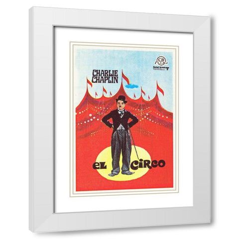 Charlie Chaplin - Spanish - The Circus, 1928 White Modern Wood Framed Art Print with Double Matting by Hollywood Photo Archive