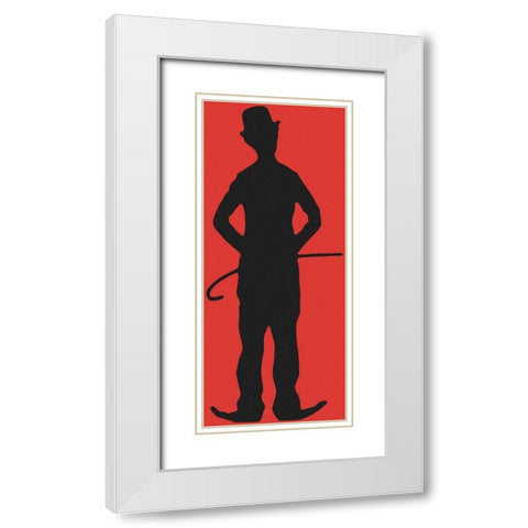 Charlie Chaplin - Stock Silhouette White Modern Wood Framed Art Print with Double Matting by Hollywood Photo Archive