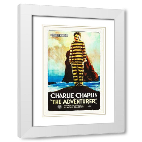 Charlie Chaplin - The Adventurer, 1915 White Modern Wood Framed Art Print with Double Matting by Hollywood Photo Archive