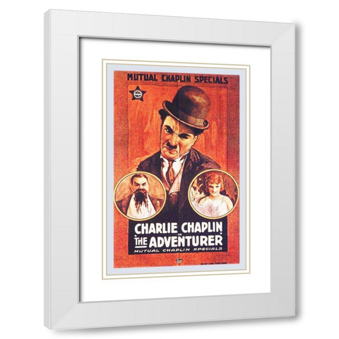 Charlie Chaplin - The Adventurer, 1917 White Modern Wood Framed Art Print with Double Matting by Hollywood Photo Archive