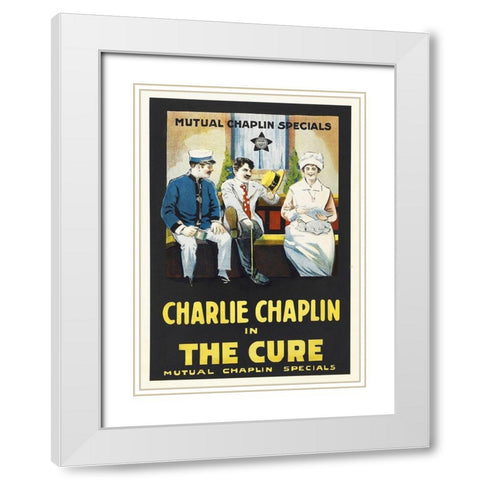 Charlie Chaplin - The Cure, 1917 White Modern Wood Framed Art Print with Double Matting by Hollywood Photo Archive