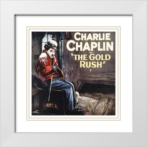 Charlie Chaplin - The Gold Rush, 1925 White Modern Wood Framed Art Print with Double Matting by Hollywood Photo Archive