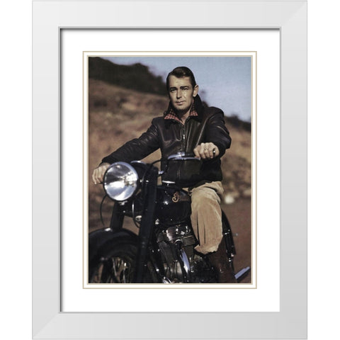 Alan Ladd White Modern Wood Framed Art Print with Double Matting by Hollywood Photo Archive