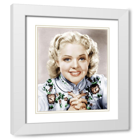 Alice Faye White Modern Wood Framed Art Print with Double Matting by Hollywood Photo Archive