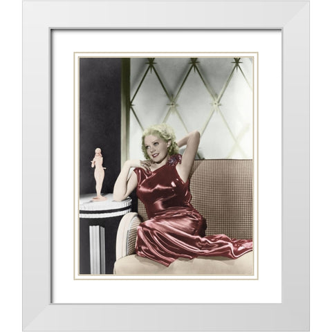 Alice Faye White Modern Wood Framed Art Print with Double Matting by Hollywood Photo Archive