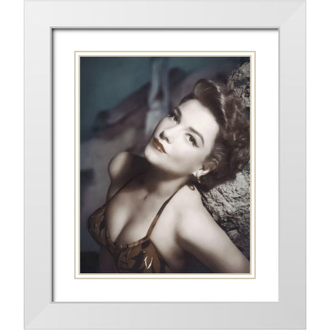 Anne Baxter White Modern Wood Framed Art Print with Double Matting by Hollywood Photo Archive