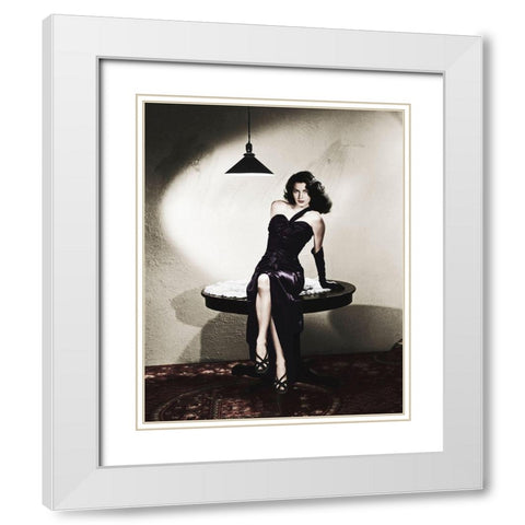 Ave Gardner White Modern Wood Framed Art Print with Double Matting by Hollywood Photo Archive